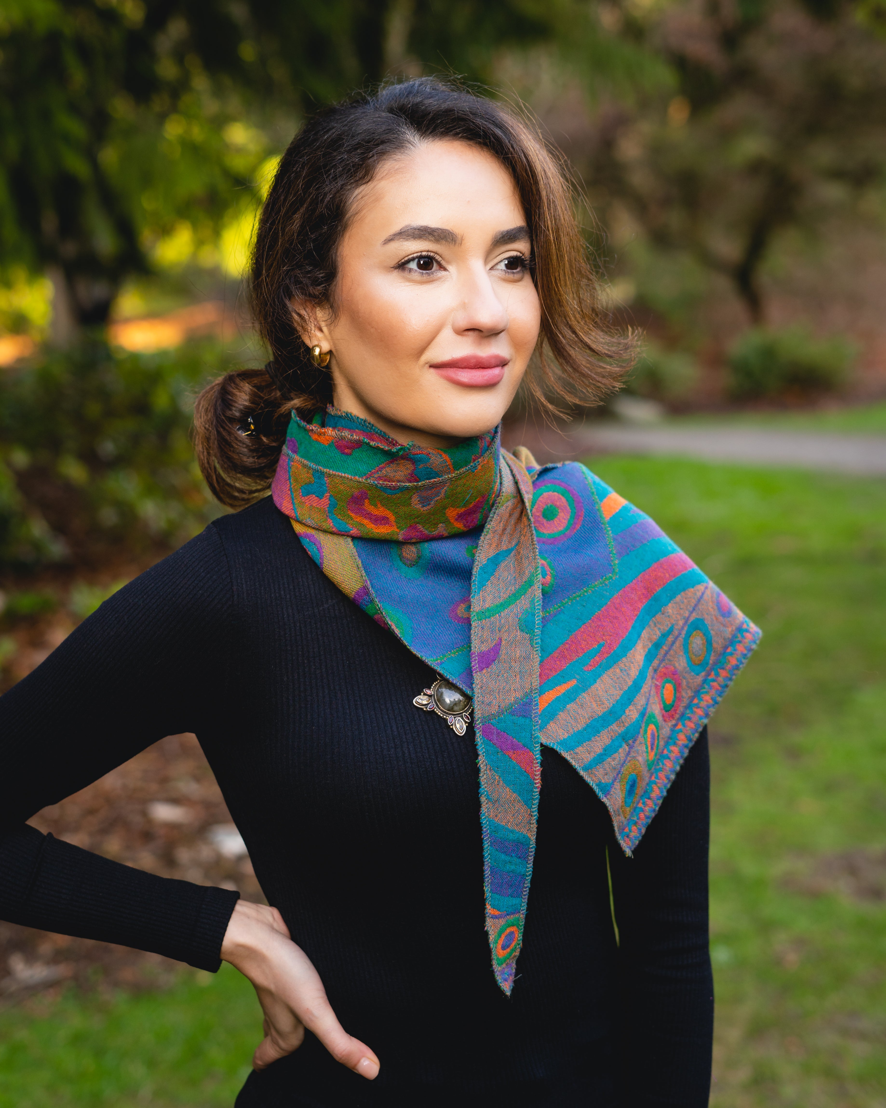 Condensed cheapest Turquoise Southwestern Wool Scarf