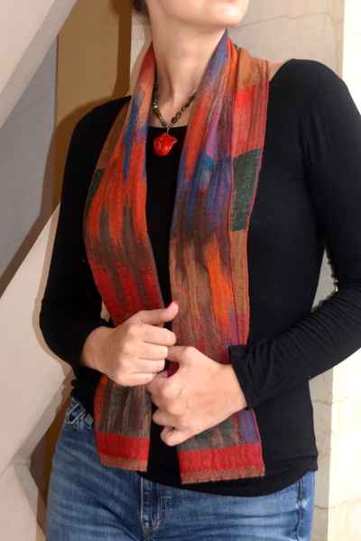 Pure Merino Wool  Neck Scarf  Morocco Red Color + Free Bag !