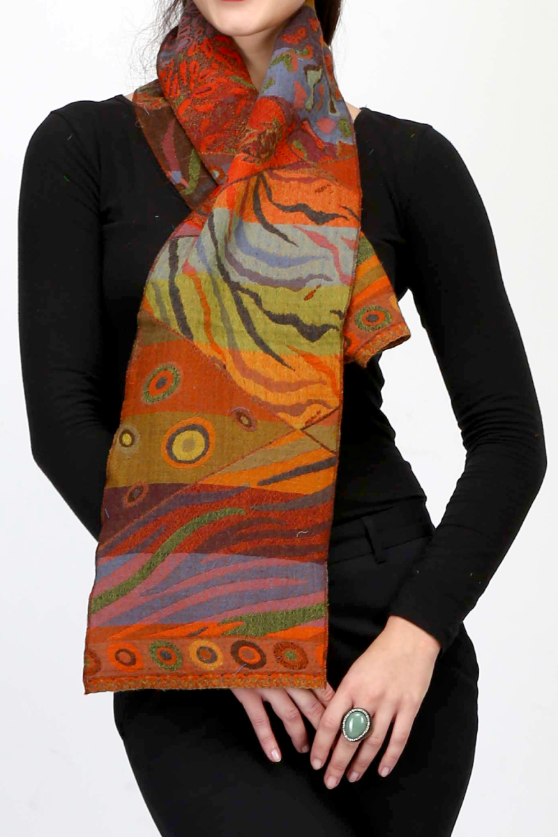 Pure Merino Wool  Neck Scarf Autumn Color