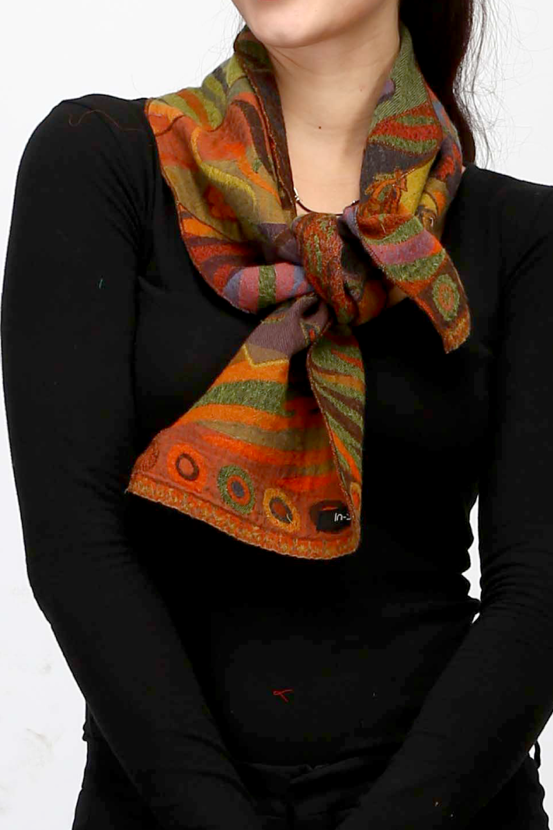 Pure Merino Wool  Neck Scarf Autumn Color+ Free Bag