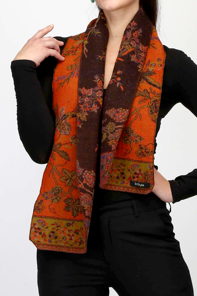 Pure Merino Wool  Neck Scarf Copper color