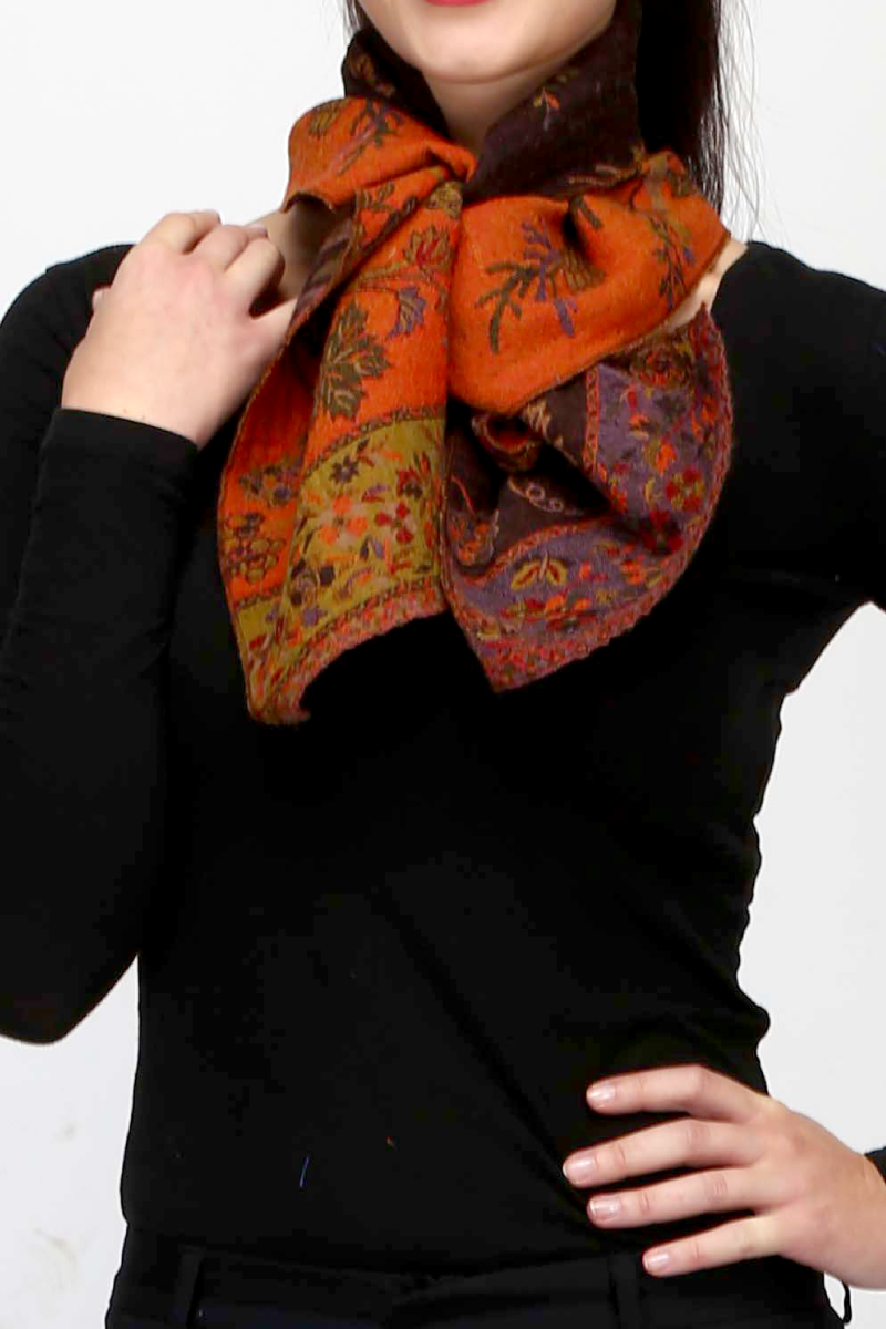 Pure Merino Wool  Neck Scarf Copper color