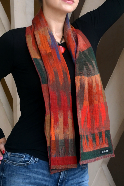 Pure Merino Wool  Neck Scarf  Morocco Red Color + Free Bag !