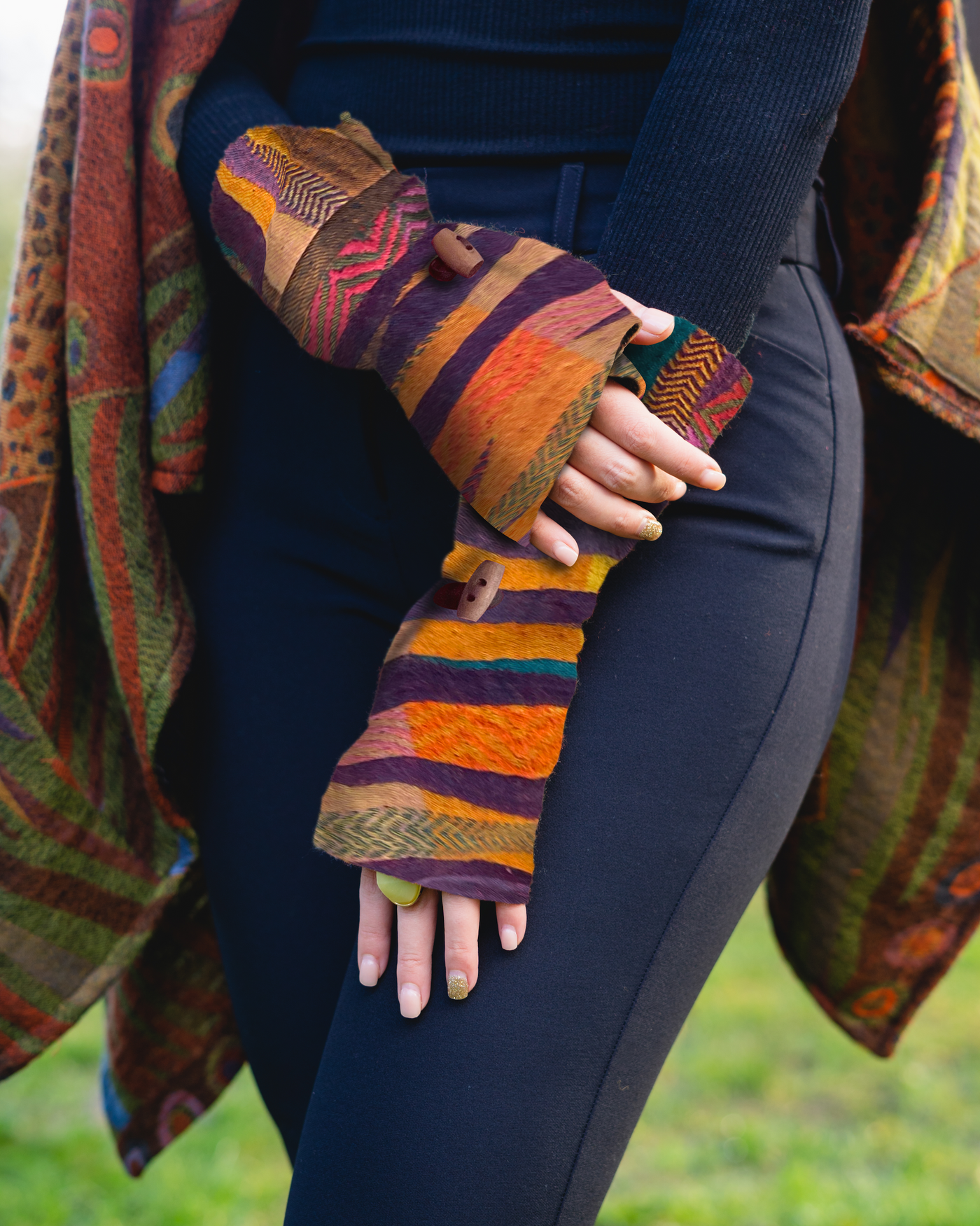 Soft Fingerless Gloves made in Boiled Merino Wool