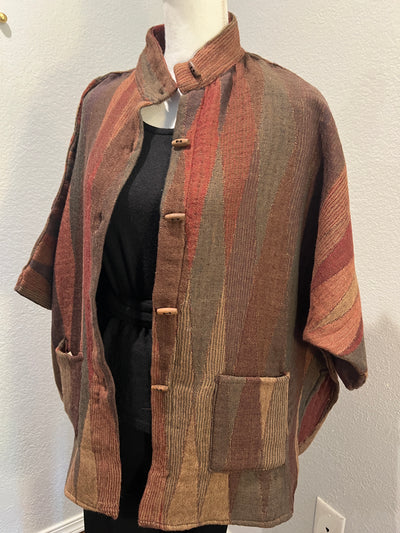 Handmade Reversible Merino Wool Kimono Jacket in Tuscany