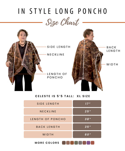 In Style Regular Poncho in Copper Brown color + Free Bag