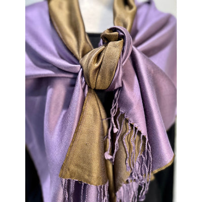 706/Two Tone Silk Scarf in Reversible colors