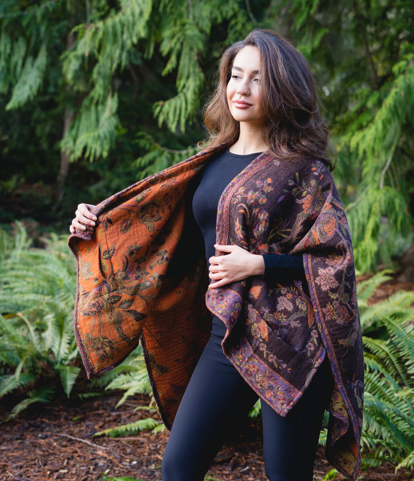 In Style Regular Poncho in Copper Brown color + Free Bag