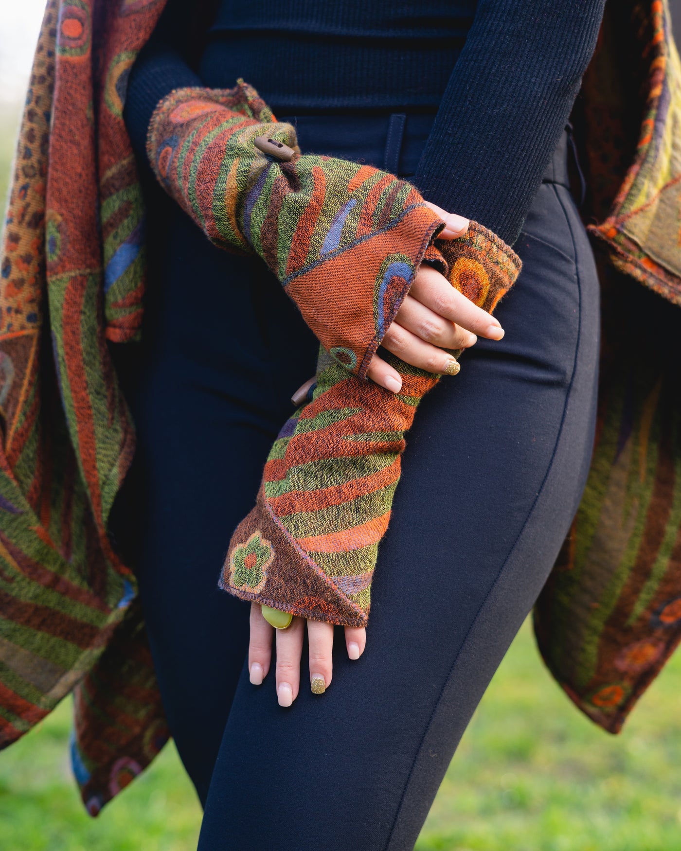 Soft Fingerless Gloves made in Boiled Merino Wool