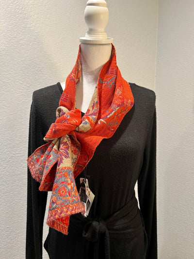 Pure Merino Wool  Neck Scarf Tangerine Color