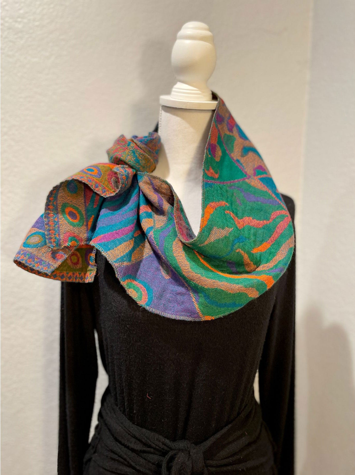 Pure Merino Wool  Neck Scarf Turquoise