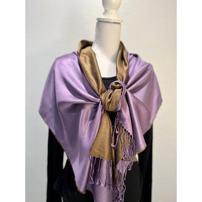 706/Two Tone Silk Scarf in Reversible colors